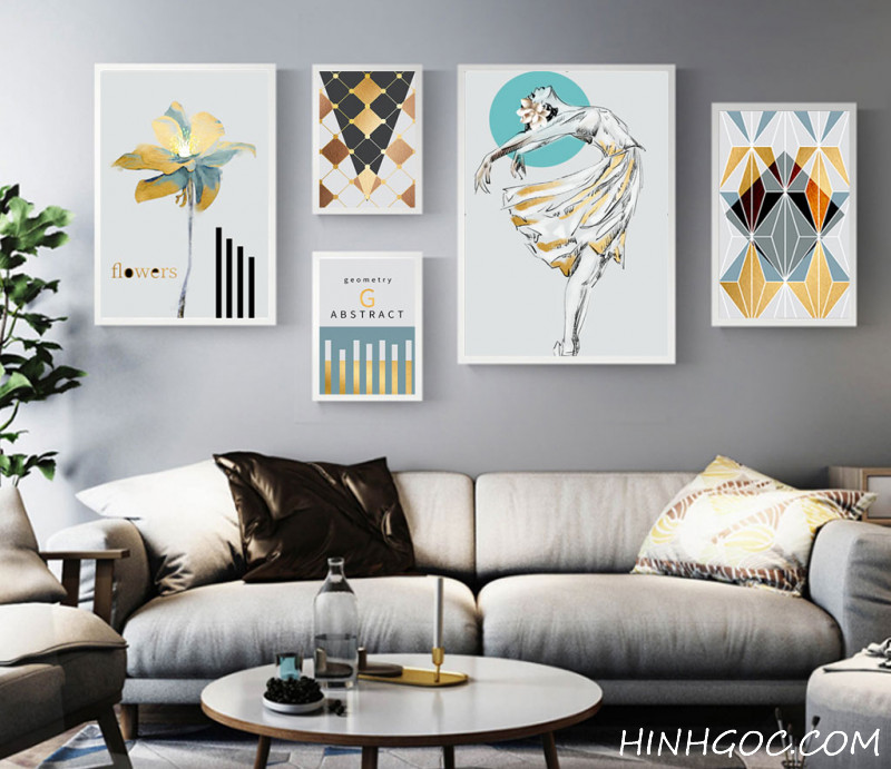 File tranh trừu tượng nghệ thuật nhiều bức kết hợp - OP21393420