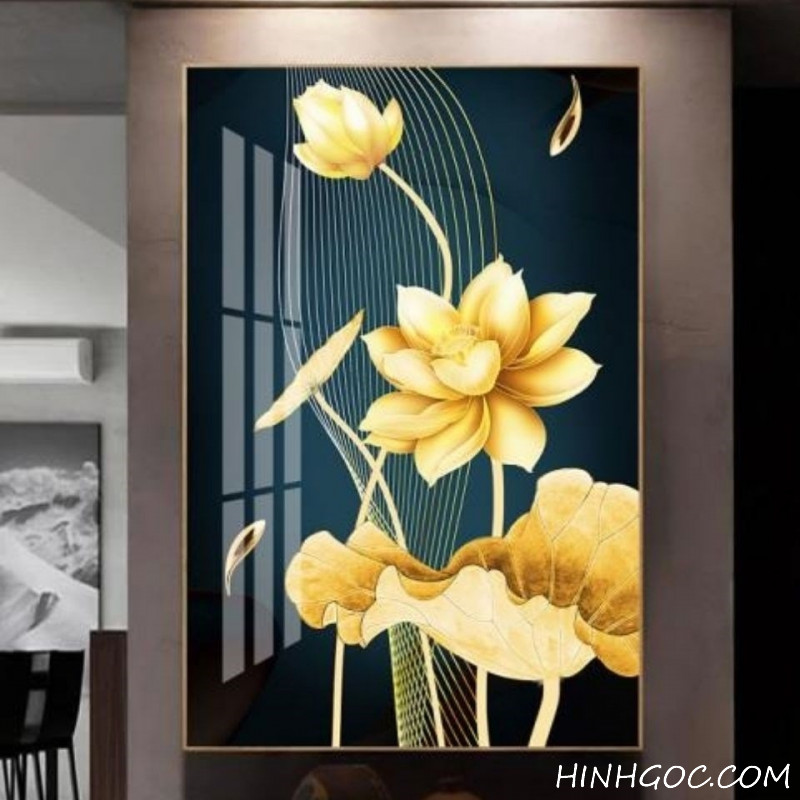 File tranh hoa sen vàng - OP18891836