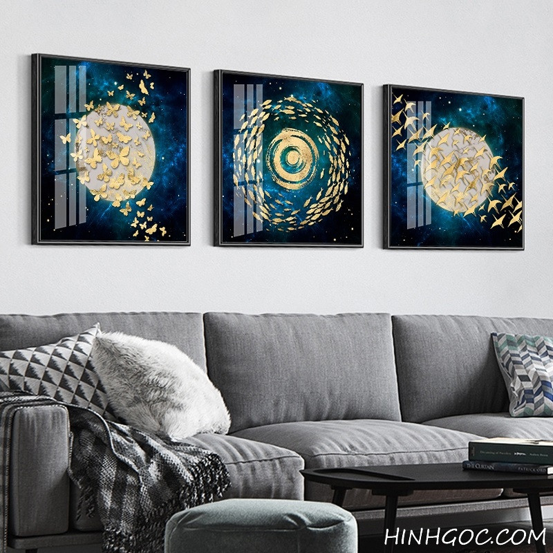 File tranh bầu trời đầy sao nghệ thuật cá chim và bướm - OP18683583