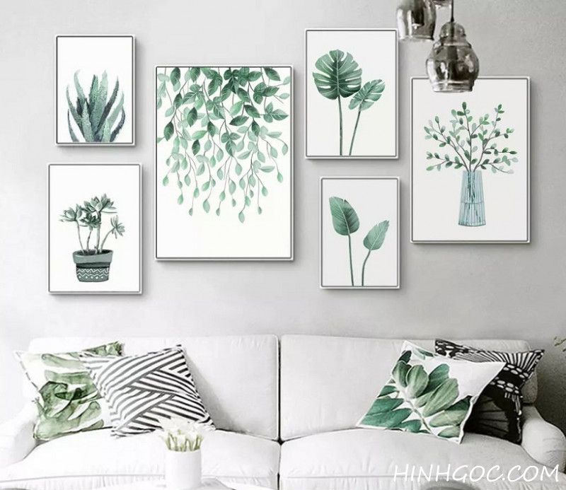 File tranh lá vẽ tay kết hợp - HL0005