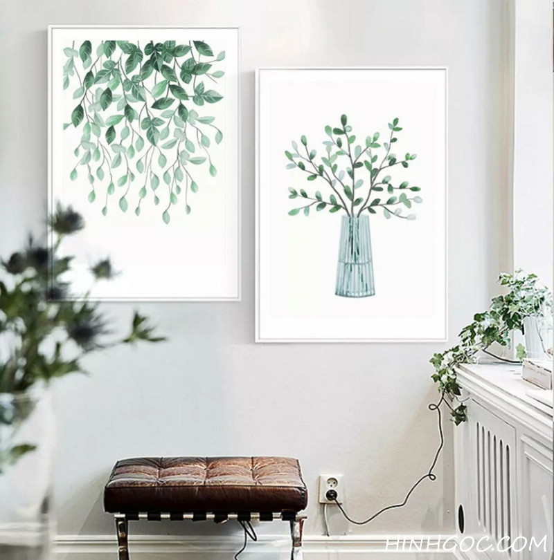 File tranh lá vẽ tay kết hợp - HL0005