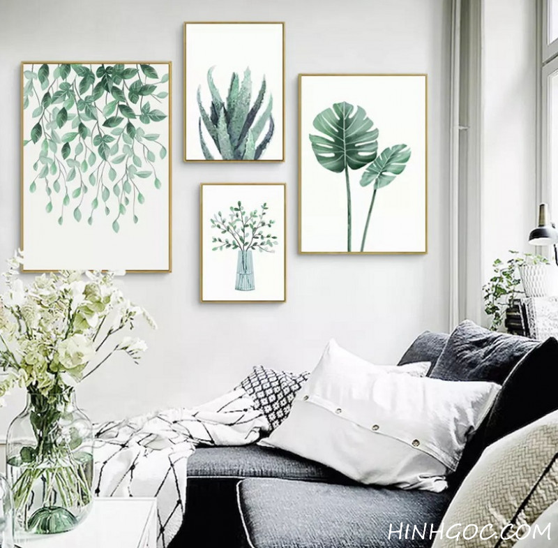 File tranh lá vẽ tay kết hợp - HL0005