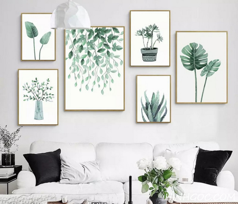 File tranh lá vẽ tay kết hợp - HL0005