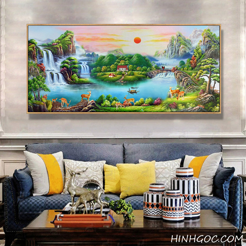 File tranh sơn dầu phong cảnh sơn thủy - SY0001