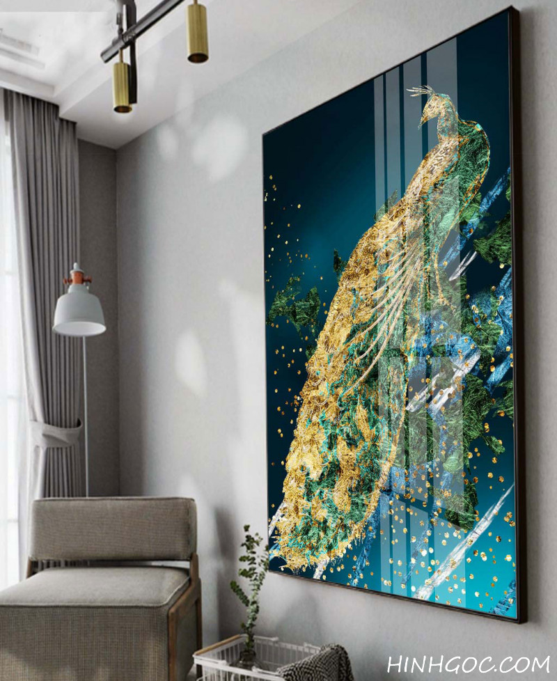 File tranh chim công men pha lê kim cương - OP23107151