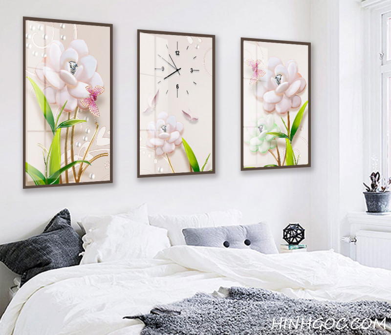 File tranh hoa lá 3d - HL0007