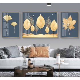 File tranh lá vàng trừu tượng - HL0008