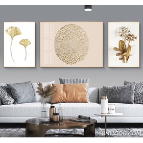 FIle tranh lá vàng trừu tượng - HL0010