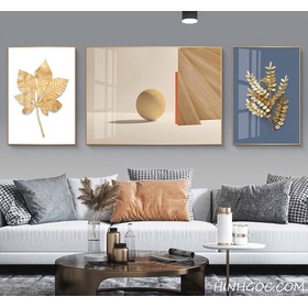 FIle tranh lá vàng trừu tượng - HL0012