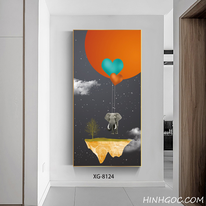 File tranh dọc trừu tượng hiện đại - XG-8124