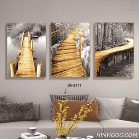 File tranh phong cảnh cầu gỗ - SLH-8171