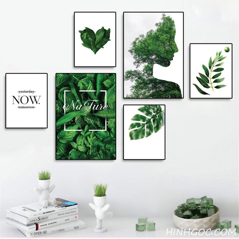 File tranh kết hợp lá cây nhiệt đới - HG5016